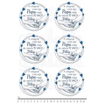 Mintás barkácsfilc - Papa Te vagy a Világ - kéz a kézben - kék