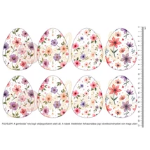 Mintás barkácsfilc - pasztell virágos tojások