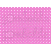 Mintás barkácsfilc - pink alapon fehér szívek