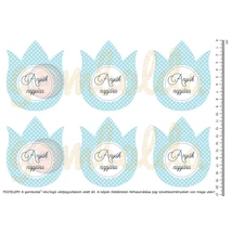 Mintás barkácsfilc - pöttyös tulipánok - Anyák napjára - kék Mintás barkácsfilc - pöttyös tulipánok - Anyák napjára - kék