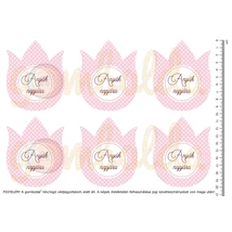 Mintás barkácsfilc - pöttyös tulipánok - Anyák napjára - rózsaszín Mintás barkácsfilc - pöttyös tulipánok - Anyák napjára - rózsaszín