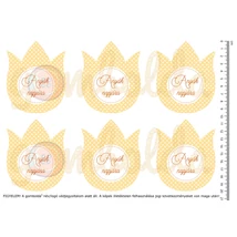 Mintás barkácsfilc - pöttyös tulipánok - Anyák napjára - sárga Mintás barkácsfilc - pöttyös tulipánok - Anyák napjára - sárga