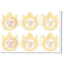 Mintás barkácsfilc - pöttyös tulipánok - Ballagási emlék - sárga Mintás barkácsfilc - pöttyös tulipánok - Ballagási emlék - sárga