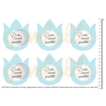 Mintás barkácsfilc - pöttyös tulipánok - Dadus néninek - kék