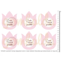 Mintás barkácsfilc - pöttyös tulipánok - Dadus néninek - rózsaszín Mintás barkácsfilc - pöttyös tulipánok - Dadus néninek - rózsaszín