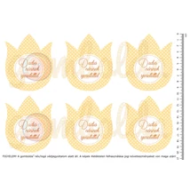 Mintás barkácsfilc - pöttyös tulipánok - Dadus néninek - sárga Mintás barkácsfilc - pöttyös tulipánok - Dadus néninek - sárga