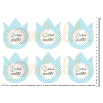 Mintás barkácsfilc - pöttyös tulipánok - Dédinek - kék Mintás barkácsfilc - pöttyös tulipánok - Dédinek - kék