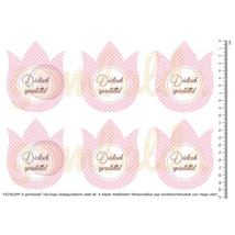 Mintás barkácsfilc - pöttyös tulipánok - Dédinek - rózsaszín Mintás barkácsfilc - pöttyös tulipánok - Dédinek - rózsaszín