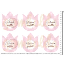 Mintás barkácsfilc - pöttyös tulipánok - Mamának - rózsaszín Mintás barkácsfilc - pöttyös tulipánok - Mamának - rózsaszín