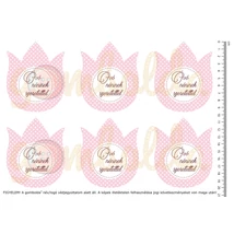 Mintás barkácsfilc - pöttyös tulipánok - Óvó néninek - rózsaszín Mintás barkácsfilc - pöttyös tulipánok - Óvó néninek - rózsaszín