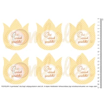 Mintás barkácsfilc - pöttyös tulipánok - Óvó néninek - sárga Mintás barkácsfilc - pöttyös tulipánok - Óvó néninek - sárga