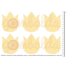 Mintás barkácsfilc - pöttyös tulipánok - sima - sárga Mintás barkácsfilc - pöttyös tulipánok - sima - sárga