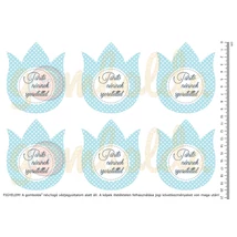 Mintás barkácsfilc - pöttyös tulipánok - Tanító néninek - kék Mintás barkácsfilc - pöttyös tulipánok - Tanító néninek - kék