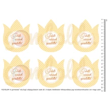 Mintás barkácsfilc - pöttyös tulipánok - Tanító néninek - sárga Mintás barkácsfilc - pöttyös tulipánok - Tanító néninek - sárga