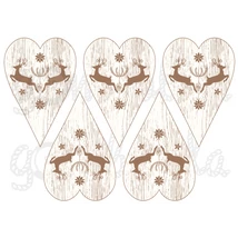 Mintás barkácsfilc - rénszarvasok szívekben - barna Mintás barkácsfilc - rénszarvasok szívekben - barna