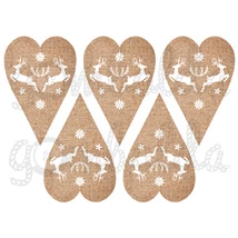 Mintás barkácsfilc - rénszarvasok juta szívekben Mintás barkácsfilc - rénszarvasok juta szívekben