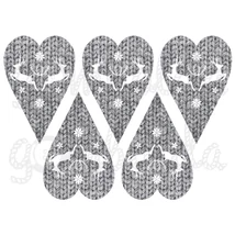 Mintás barkácsfilc - rénszarvasok kötött szívekben - szürke Mintás barkácsfilc - rénszarvasok kötött szívekben - szürke