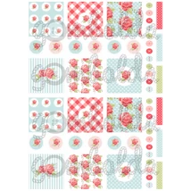 Mintás barkácsfilc - rózsás kártyák