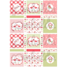 Mintás barkácsfilc - rózsás madaras kártyák Mintás barkácsfilc - rózsás madaras kártyák