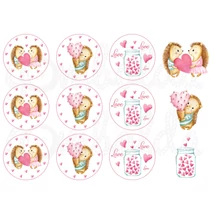 Mintás barkácsfilc - süni szerelem - kör