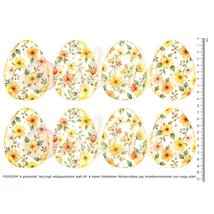 Mintás barkácsfilc - sárga virágos tojások Mintás barkácsfilc - sárga virágos tojások