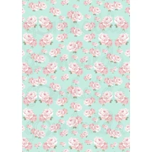 Mintás barkácsfilc - shabby chic menta - rózsák