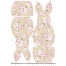 Mintás barkácsfilc - evőeszköz tartó alap - shabby chic nyuszi - cappuccino