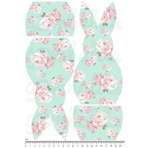 Mintás barkácsfilc - evőeszköz tartó alap - shabby chic nyuszi - menta