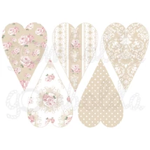 Mintás barkácsfilc - shabby chic vegyes szívek - cappuccino Mintás barkácsfilc - shabby chic vegyes szívek - cappuccino