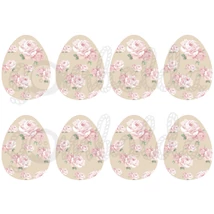 Mintás barkácsfilc - shabby chic rózsás tojások - cappuccino