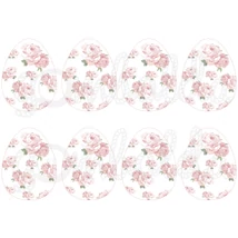 Mintás barkácsfilc - shabby chic rózsás tojások - fehér