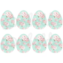 Mintás barkácsfilc - shabby chic rózsás tojások - menta