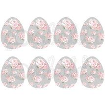 Mintás barkácsfilc - shabby chic rózsás tojások - szürke