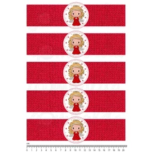 Mintás barkácsfilc - szalvétagyűrű alap - piros cuki angyalok kötött alappal