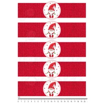 Mintás barkácsfilc - szalvétagyűrű alap - piros karácsonyi manók