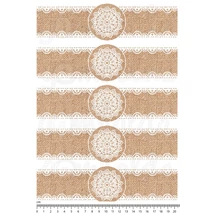 Mintás barkácsfilc - szalvétagyűrű alap - juta csipkével