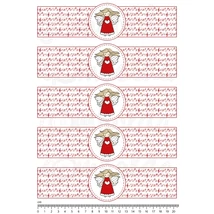 Mintás barkácsfilc - szalvétagyűrű alap - angyalok piros kottás alappal