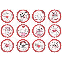 Mintás barkácsfilc - szerelmes cicák kutyák