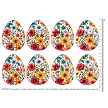 Mintás barkácsfilc - vegyes virágos tojások