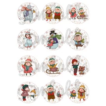 Mintás barkácsfilc - téli örömök hópelyhes körökben