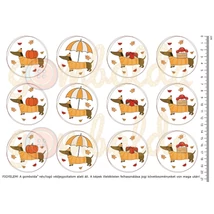 Mintás barkácsfilc - cuki tacskók - őszi körök