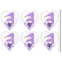Mintás barkácsfilc - tavaszi manók - duci szívekben LILA Mintás barkácsfilc - tavaszi manók - duci szívekben LILA