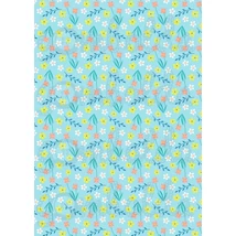 Mintás barkácsfilc - tavaszi virágos minta - kék alapon Mintás barkácsfilc - tavaszi virágos minta - kék alapon