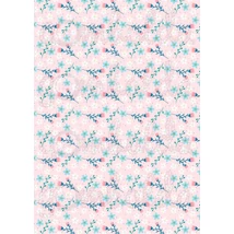 Mintás barkácsfilc - tavaszi virágos minta - rózsaszín alapon