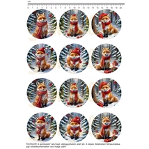 Mintás barkácsfilc - téli rókák - kicsi kör Mintás barkácsfilc - téli rókák - kicsi kör