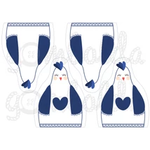 Mintás barkácsfilc - tojásmelegítő kék tyúkok