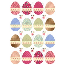 Mintás barkácsfilc - hímes tojások tűzött szalaggal