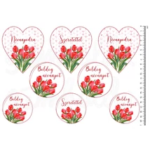 Mintás barkácsfilc - tulipános névnapi ív Mintás barkácsfilc - tulipános névnapi ív