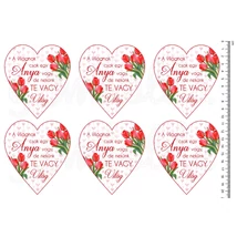 Mintás barkácsfilc - tulipános szívek - Anya Te vagy a Világ