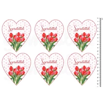 Mintás barkácsfilc - tulipános szívek - Szeretettel Mintás barkácsfilc - tulipános szívek - Szeretettel